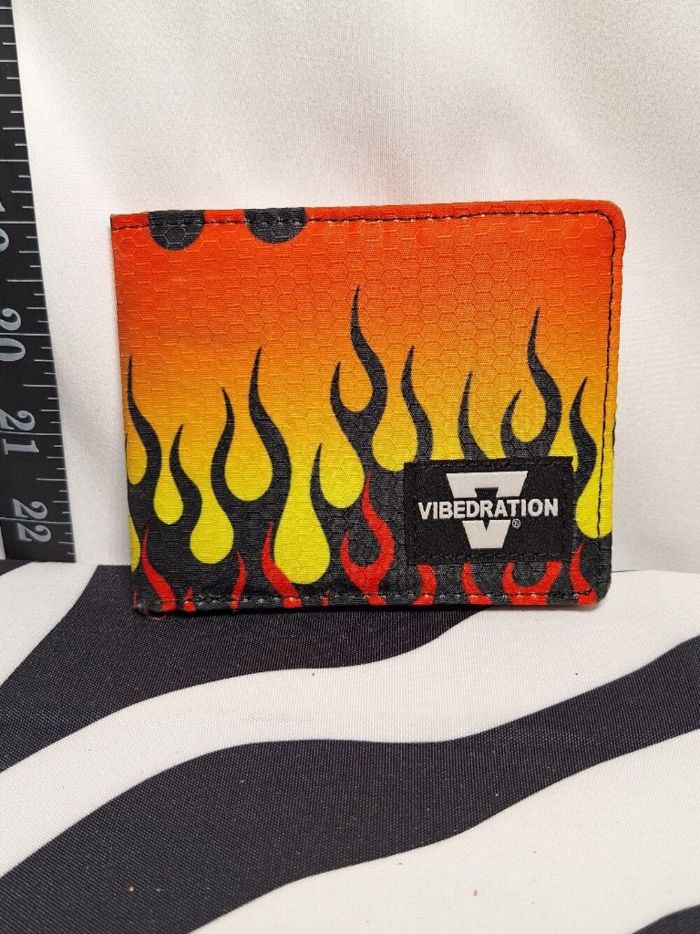 Vibedration Card Holder Folding Wallet - Flames - Used